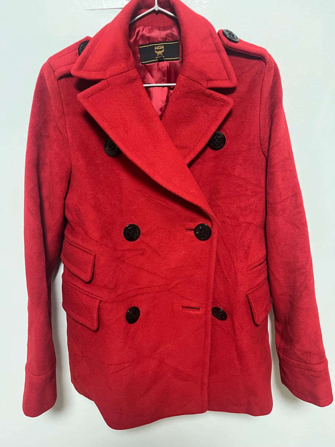 MCM 레드 더블 브레스트 코트 상품이미지1