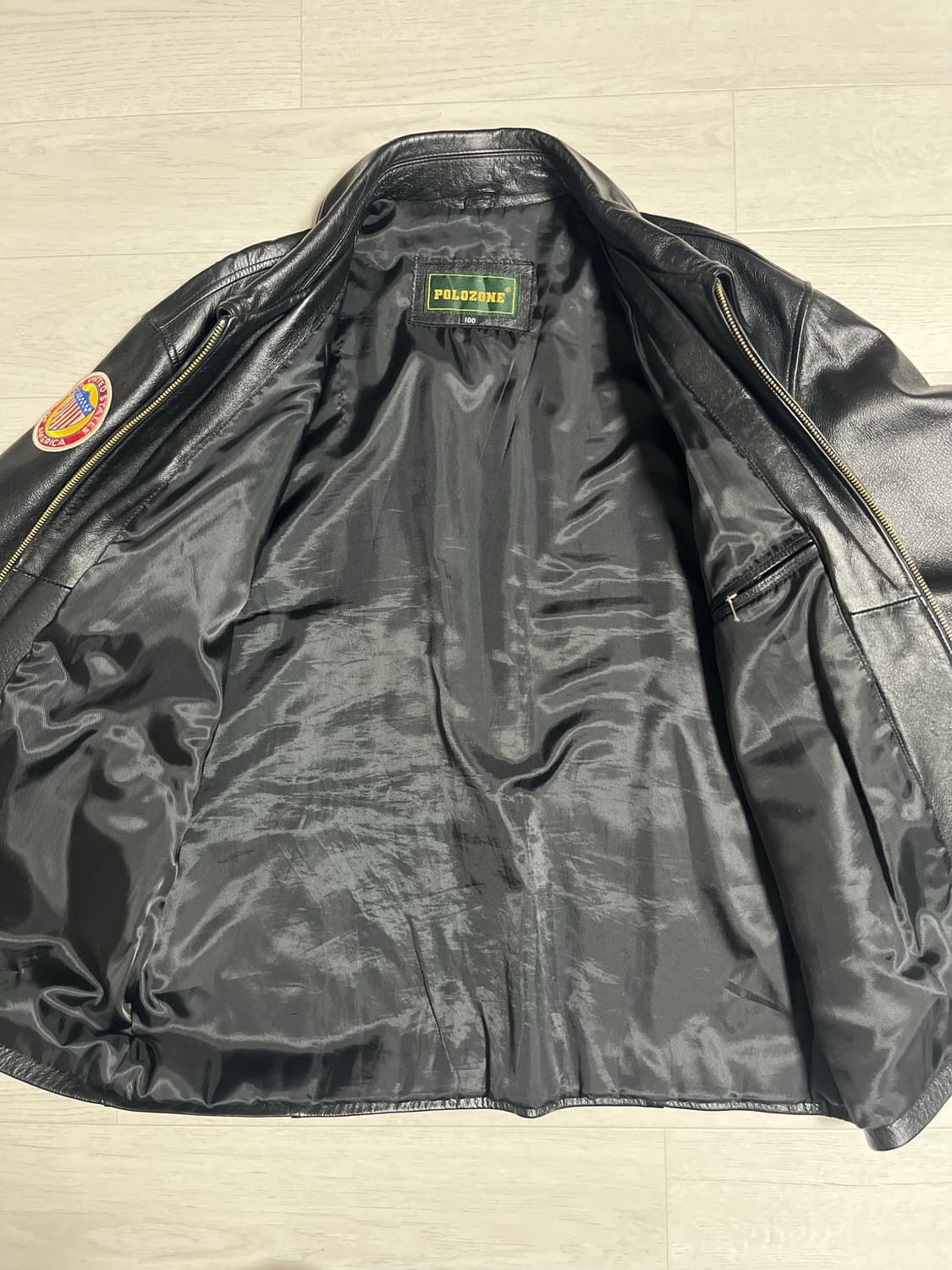 USA Airforce 패치 리얼레더 자켓 상품이미지6