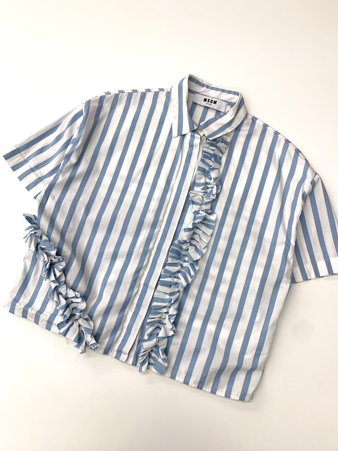 MSGM 스트라이프 프릴 블라우스 상품이미지1
