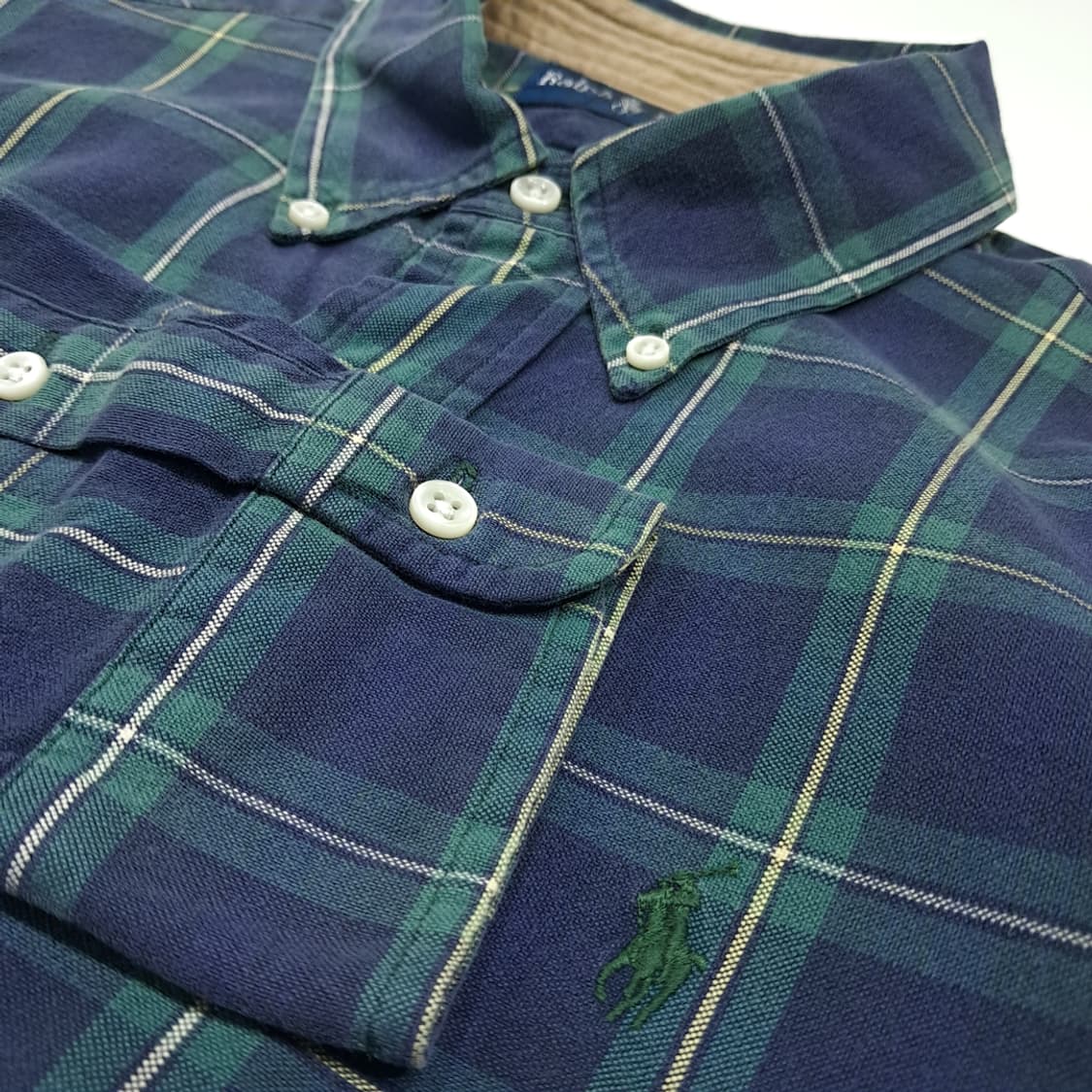 CK155 S 폴로 00s 필리핀판 모던 블랙워치 타탄체크 셔츠 남방 상품이미지4