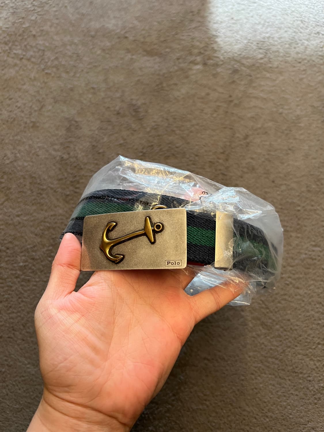 폴로 랄프로렌 앵커 버클 스트라이프 벨트 새상품 처분  상품이미지1