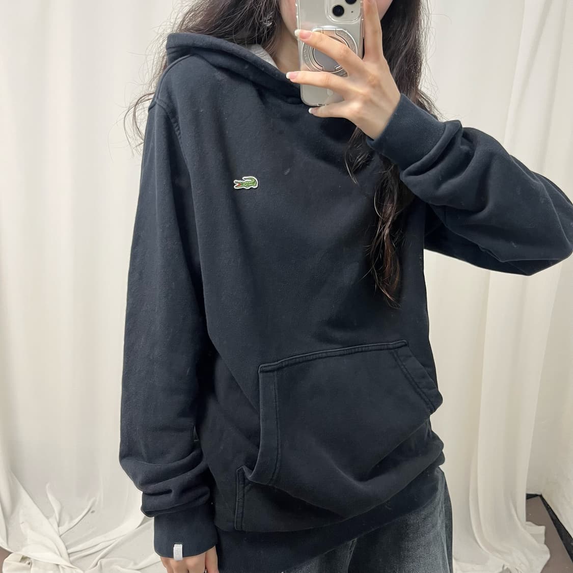 Lacoste black hoodie 상품이미지3