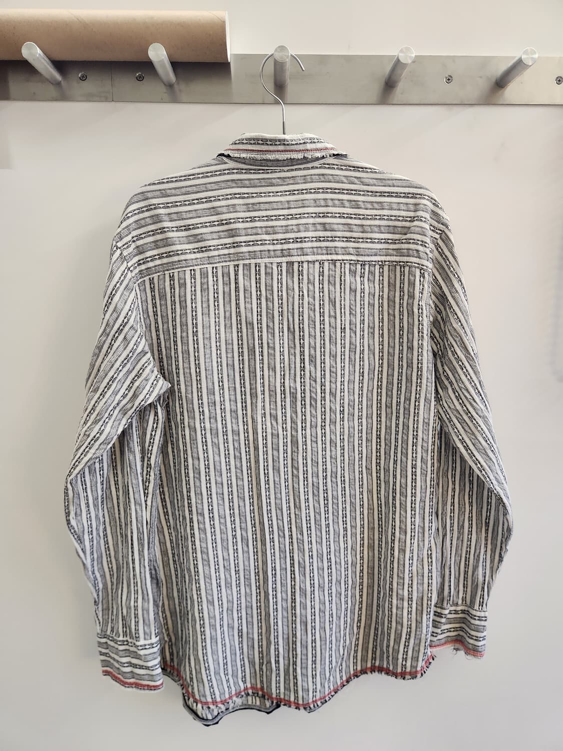 TAROCCI 패치워크 데미지 스트라이프 셔츠 상품이미지2