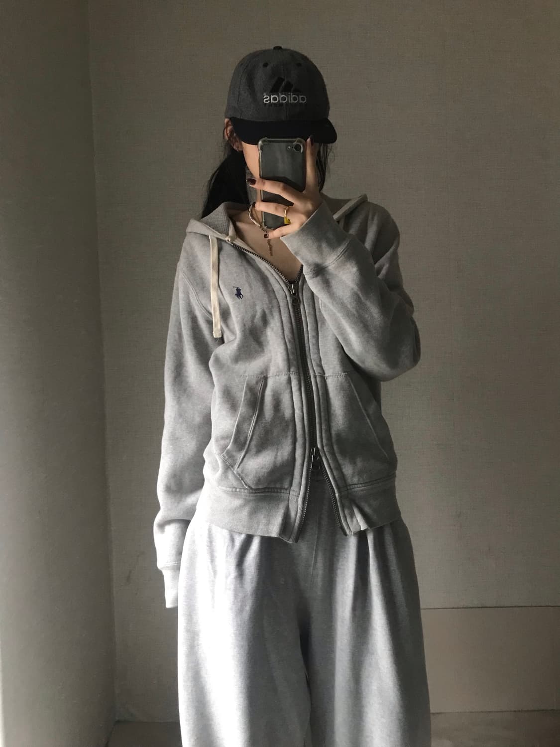 폴로 그레이 투웨이 스웻 후드집업 상품이미지3