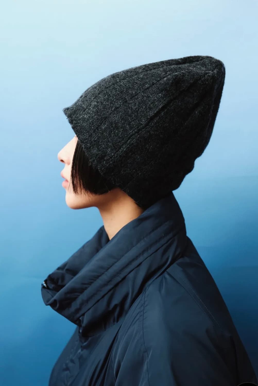 플리즈프로젝트 OVER-RIBBED BEANIE, CHARCOAL 상품이미지1