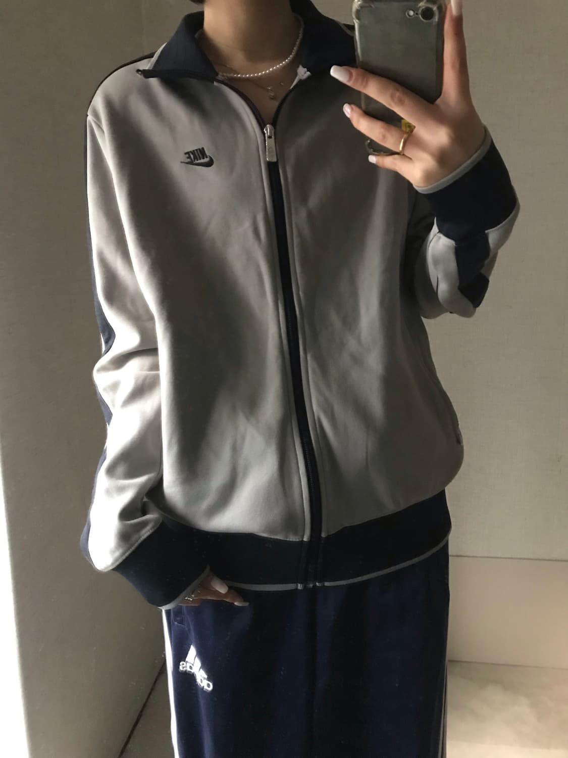 나이키 그레이 네이비 트랙 져지 상품이미지3