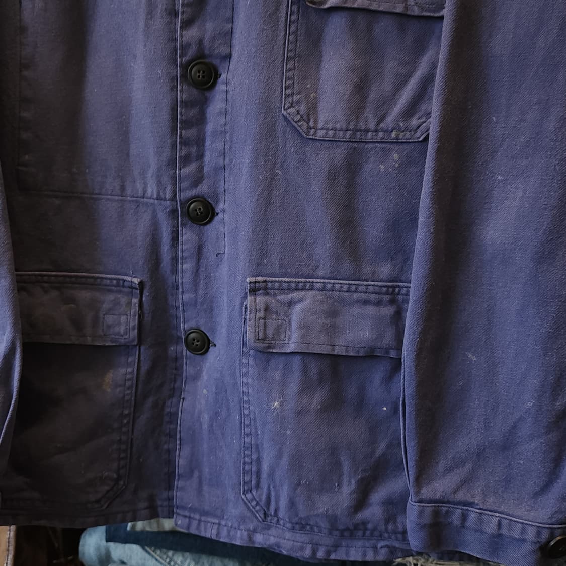 60s 프렌치 워크자켓 프렌치자켓 페이딩 퍼플 블루 52 상품이미지7