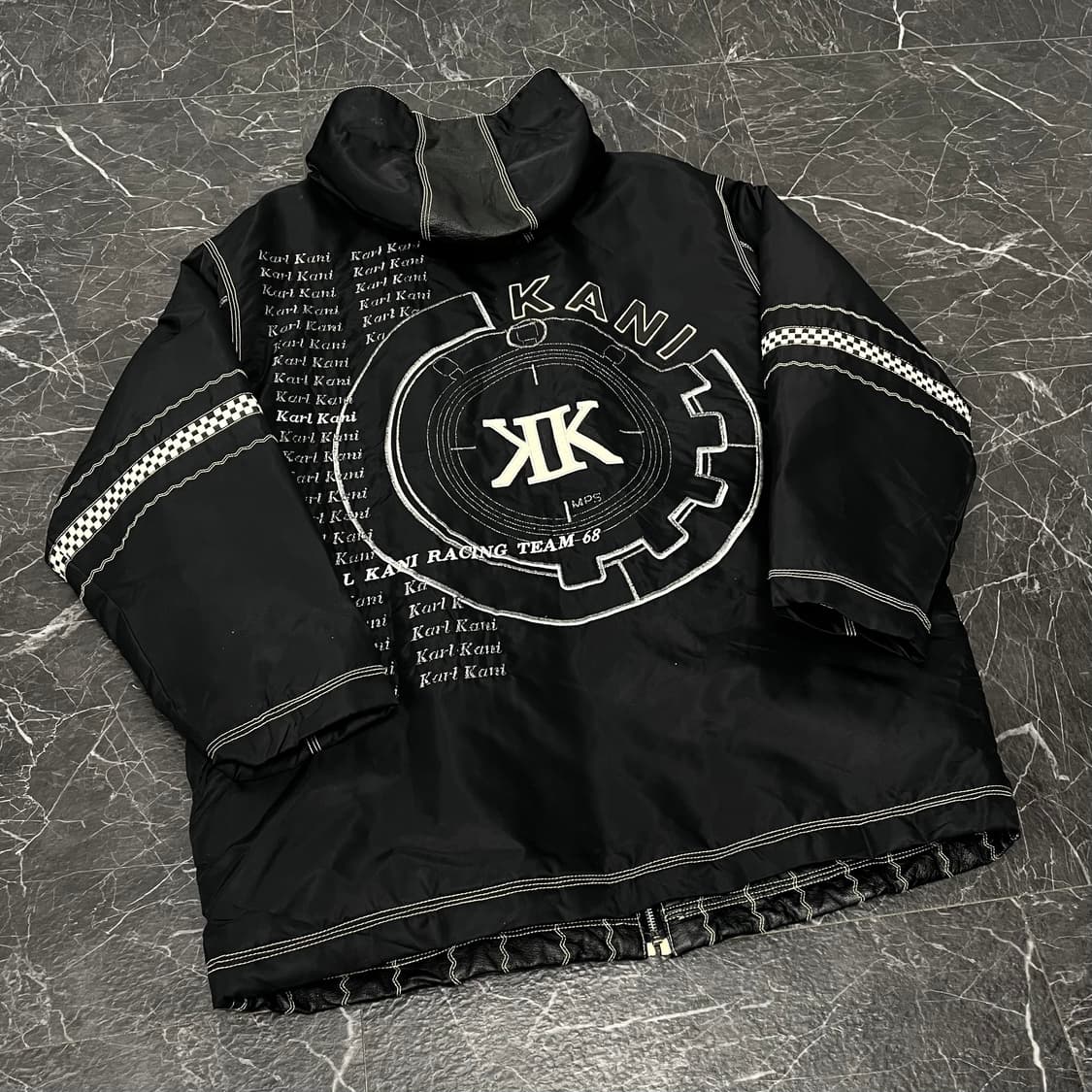 2XL 칼카니 소가죽 레이싱 후드 점퍼 상품이미지1