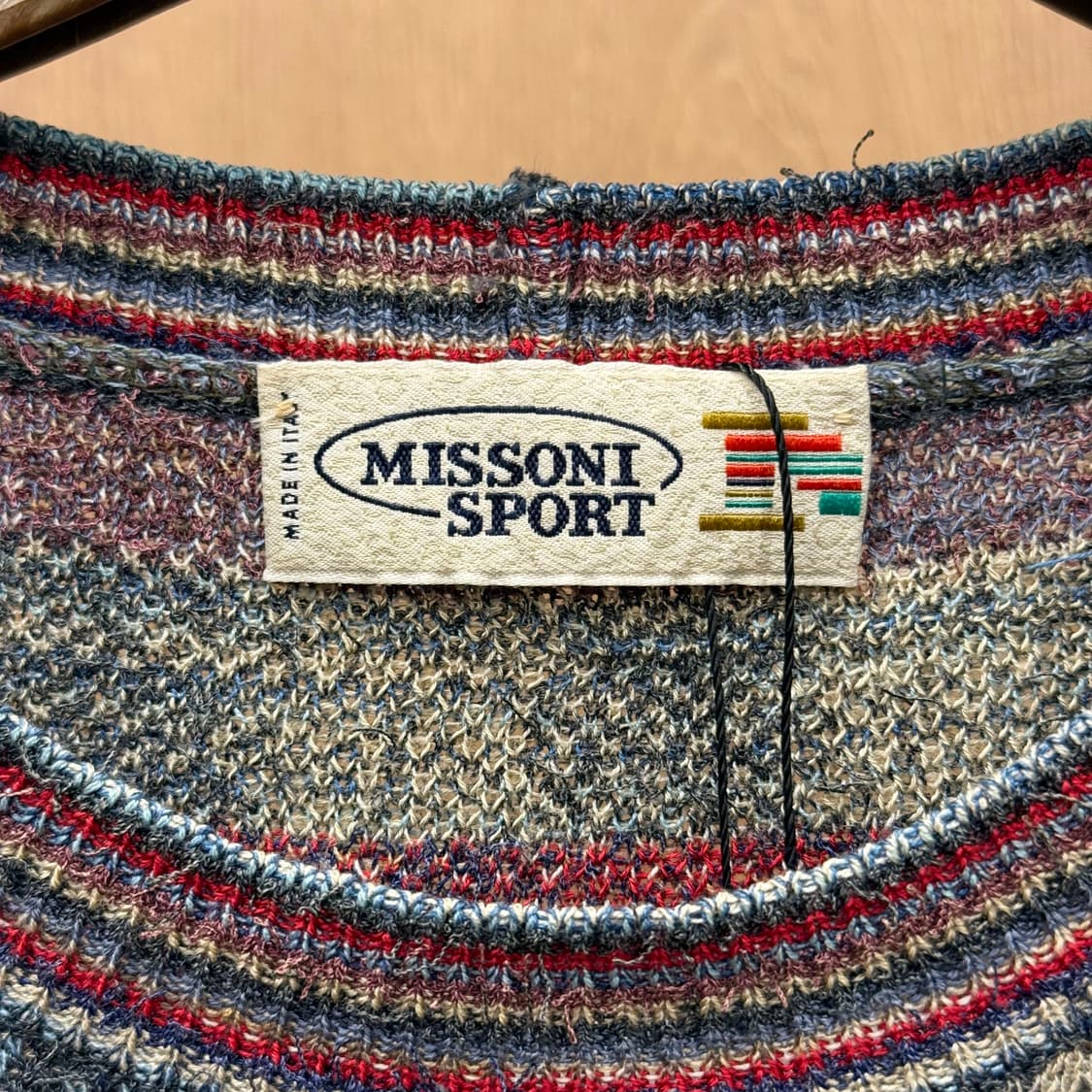 미쏘니 스포츠 니트 반팔 티셔츠 체크 패턴 디테일 멀티컬러 상품이미지7