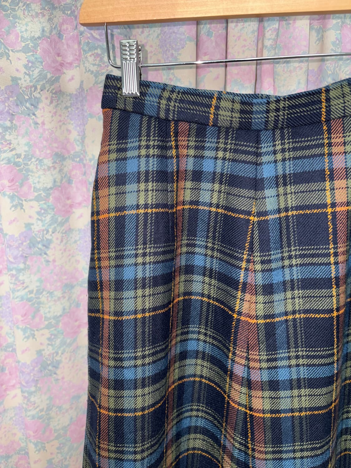 블루 체크 미디 스커트 상품이미지7