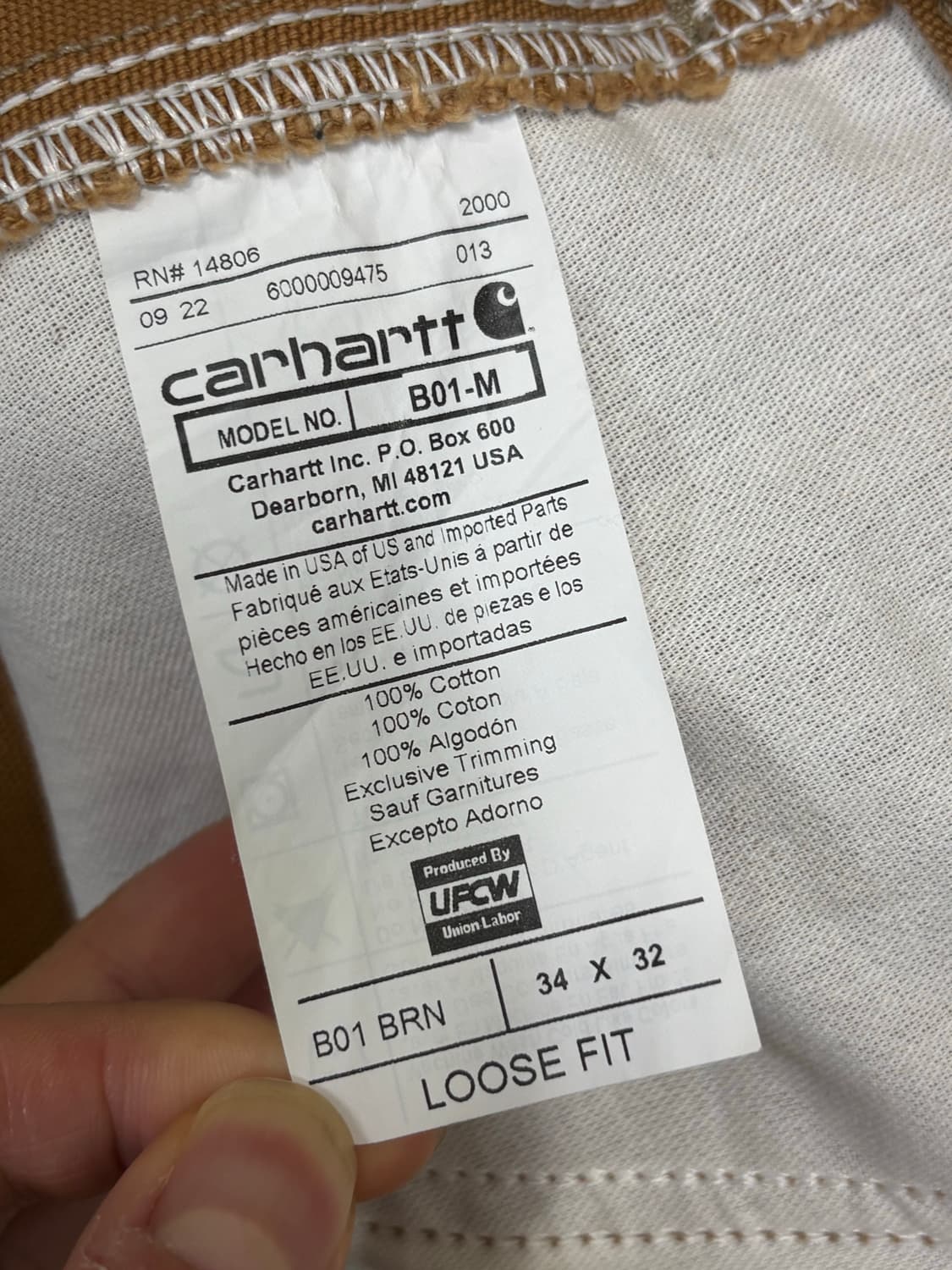 칼하트 b01 더블니 brn usa 상품이미지5