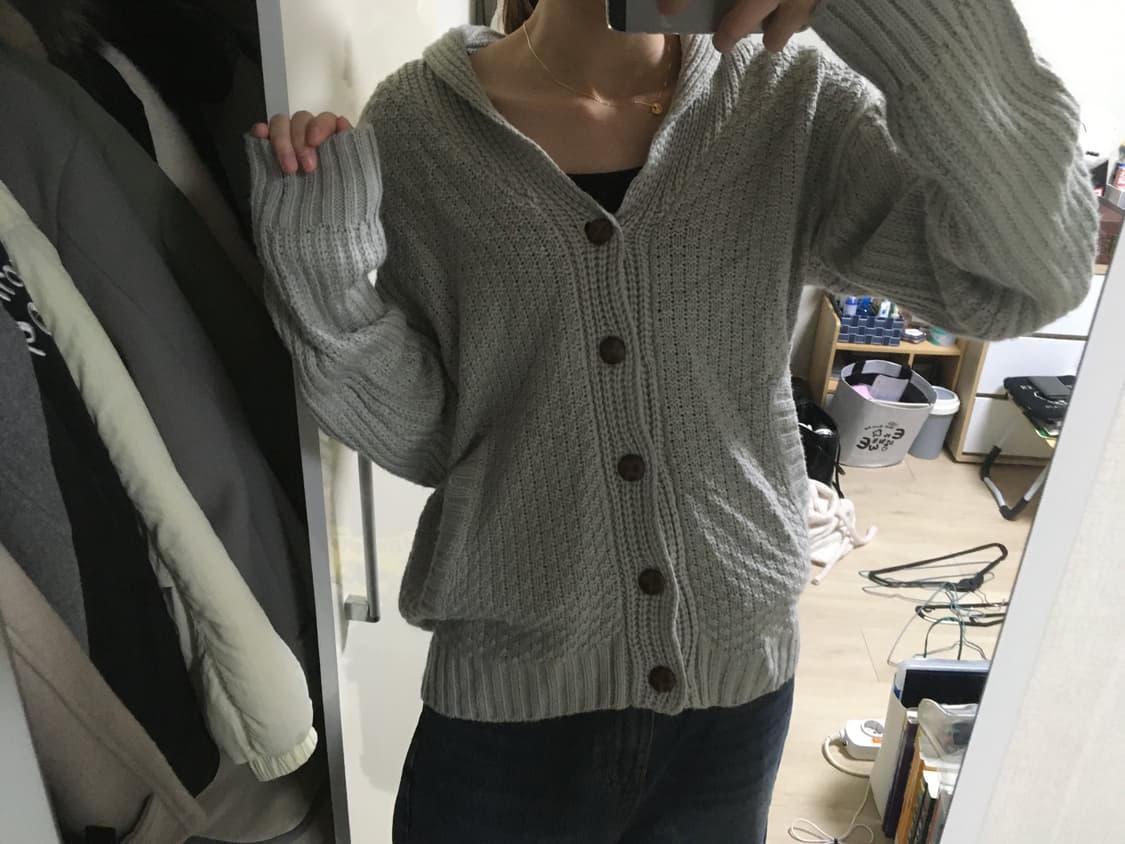 일본 빈티지🇯🇵버튼 와플 가디건 상품이미지6