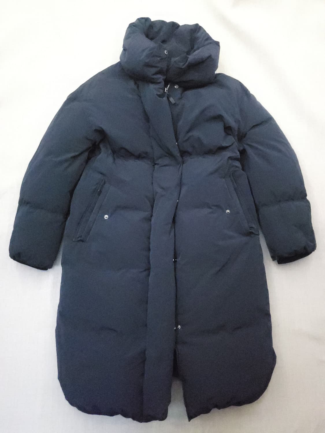 보브 롱 기장 네이비 패딩 코트m 상품이미지1