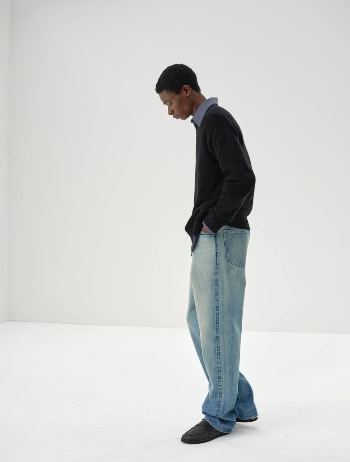 [5] 24aw 오라리 셀비지 페이디드 와이드 데님 상품이미지4