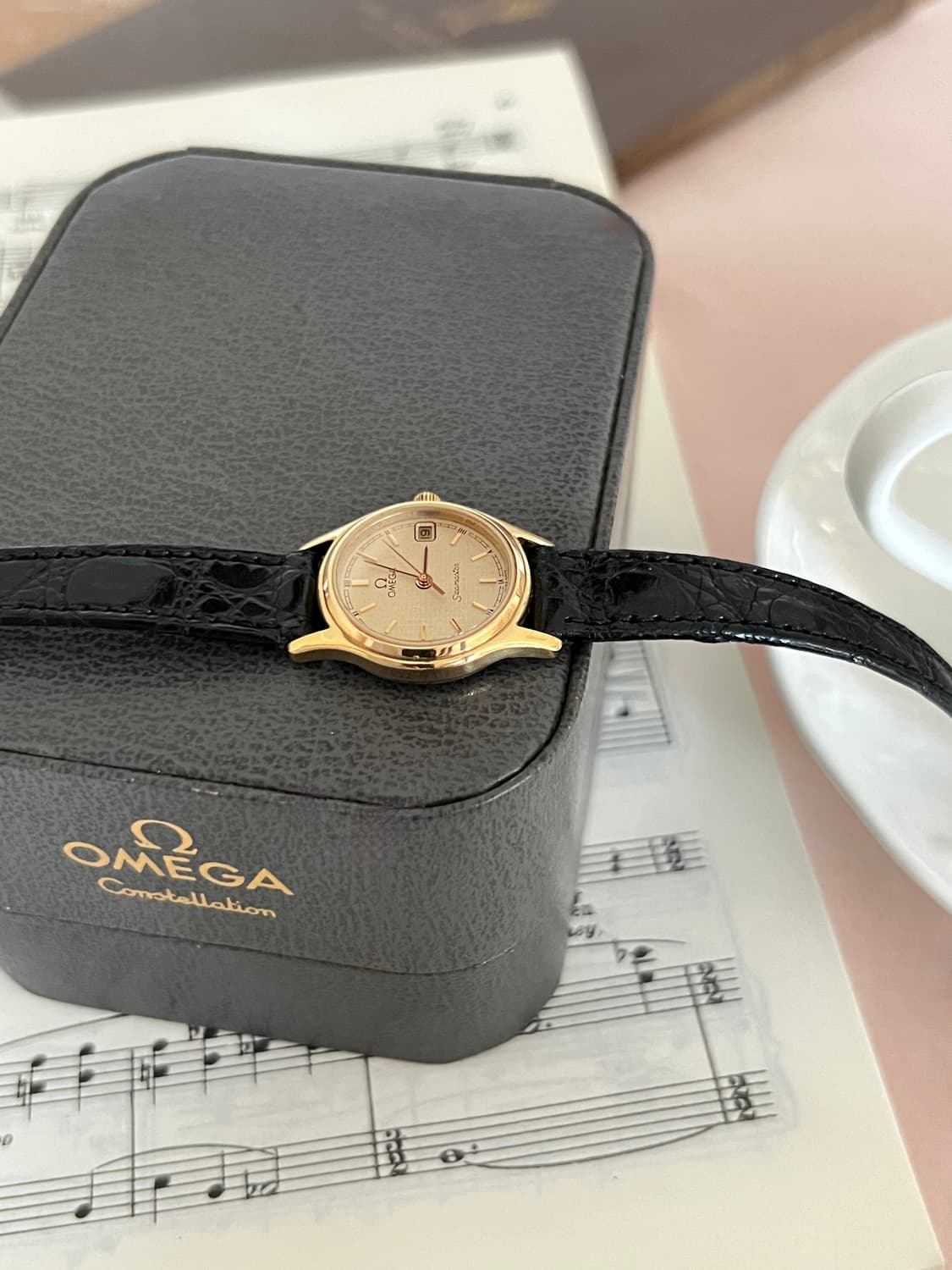 OMEGA 오메가 씨마스터 여성용 시계(23mm / 골드 텍스처 상품이미지6
