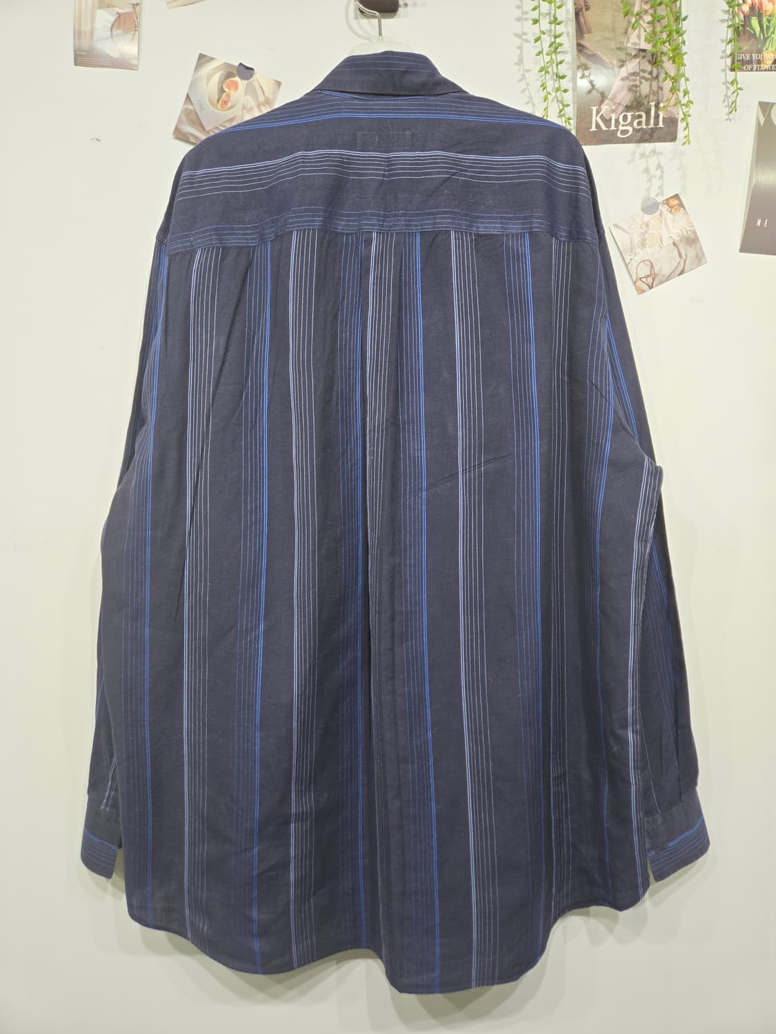 페라가모  네이비 스트라이프 셔츠 남방 상품이미지4