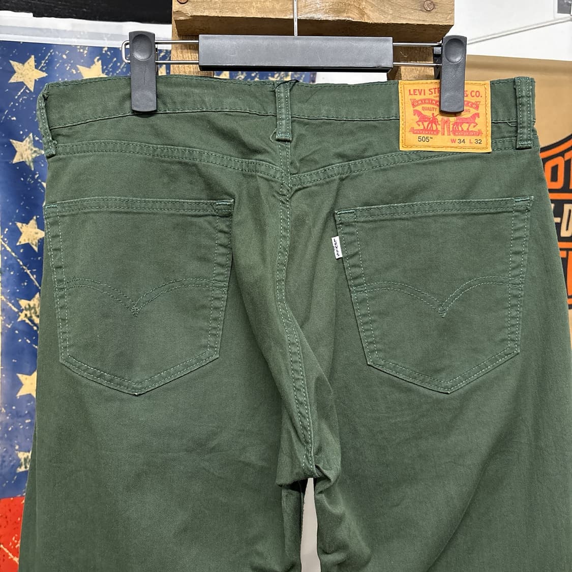 리바이스 화이트탭 505 레귤러핏 그린 스티치 코튼팬츠 N952 상품이미지6