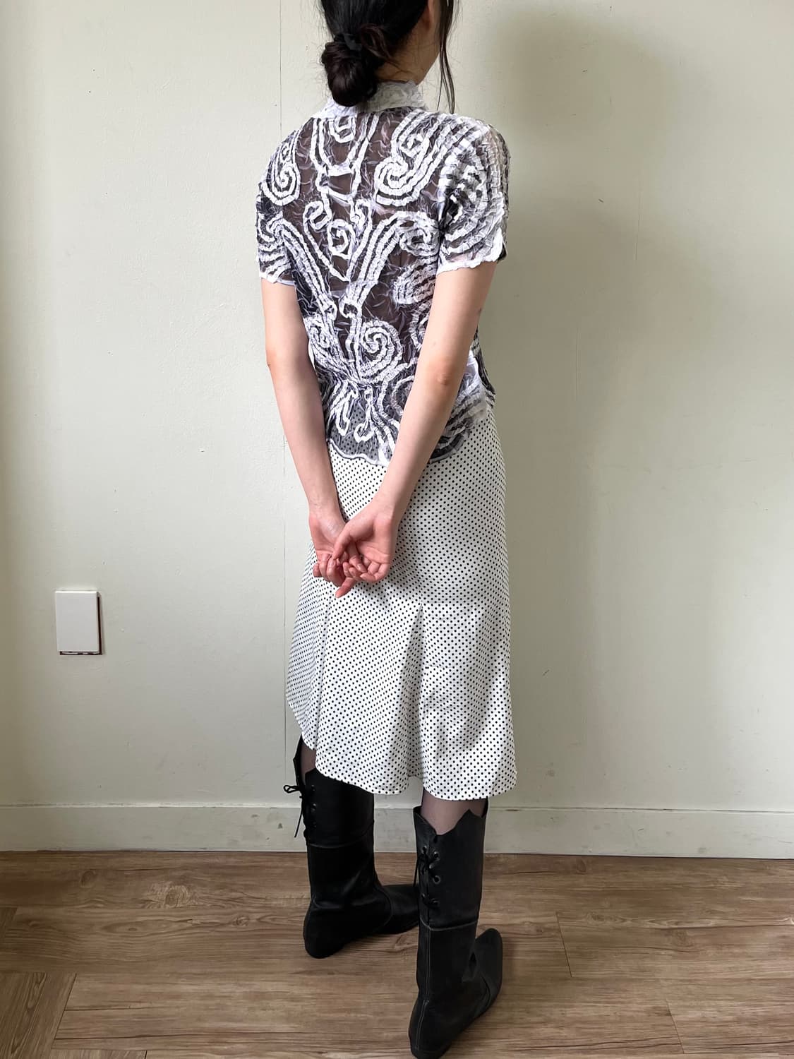 Japan vtg 시스루 셔츠 상품이미지6