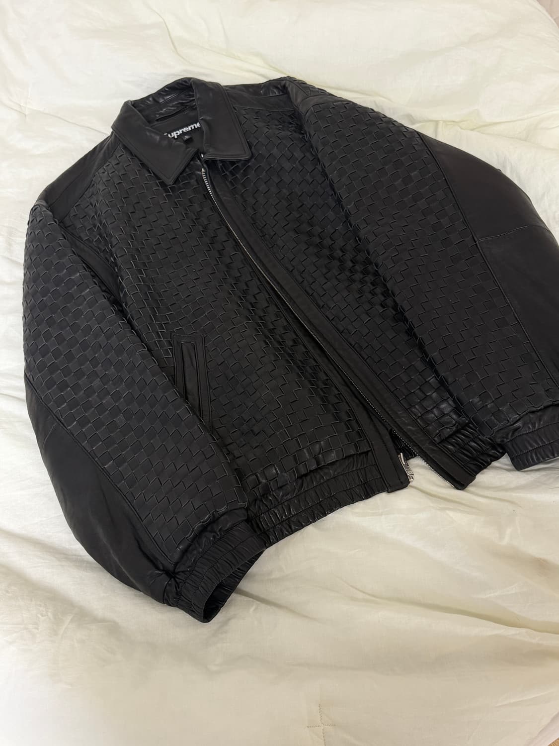 슈프림 23fw 우븐 레더 자켓 XL 상품이미지2