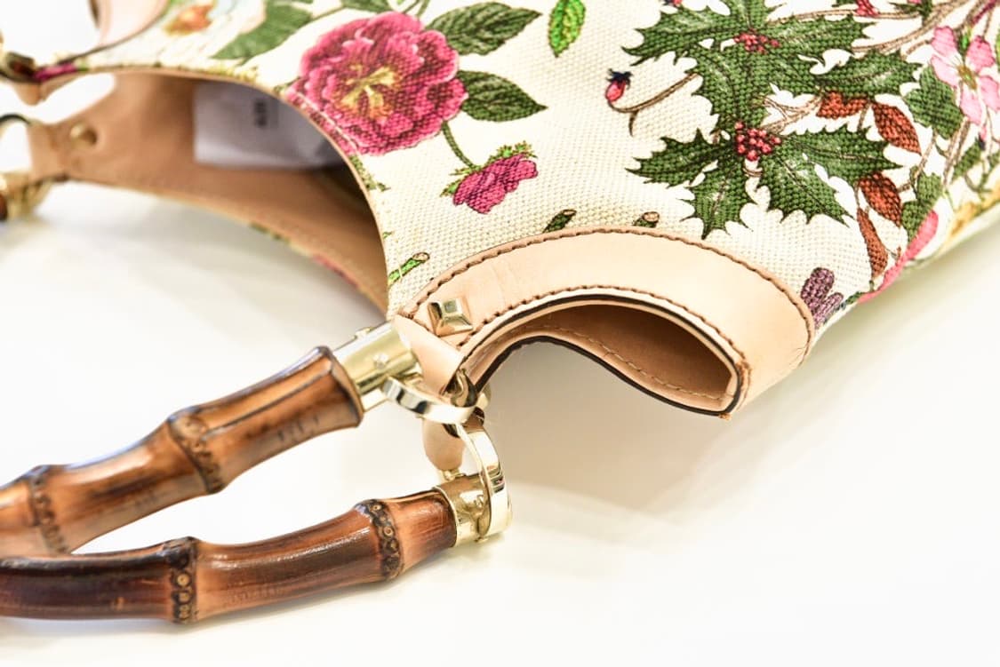 구찌 뱀부 멀티컬러 플로라 캔버스 토트백  (정품) 상품이미지6