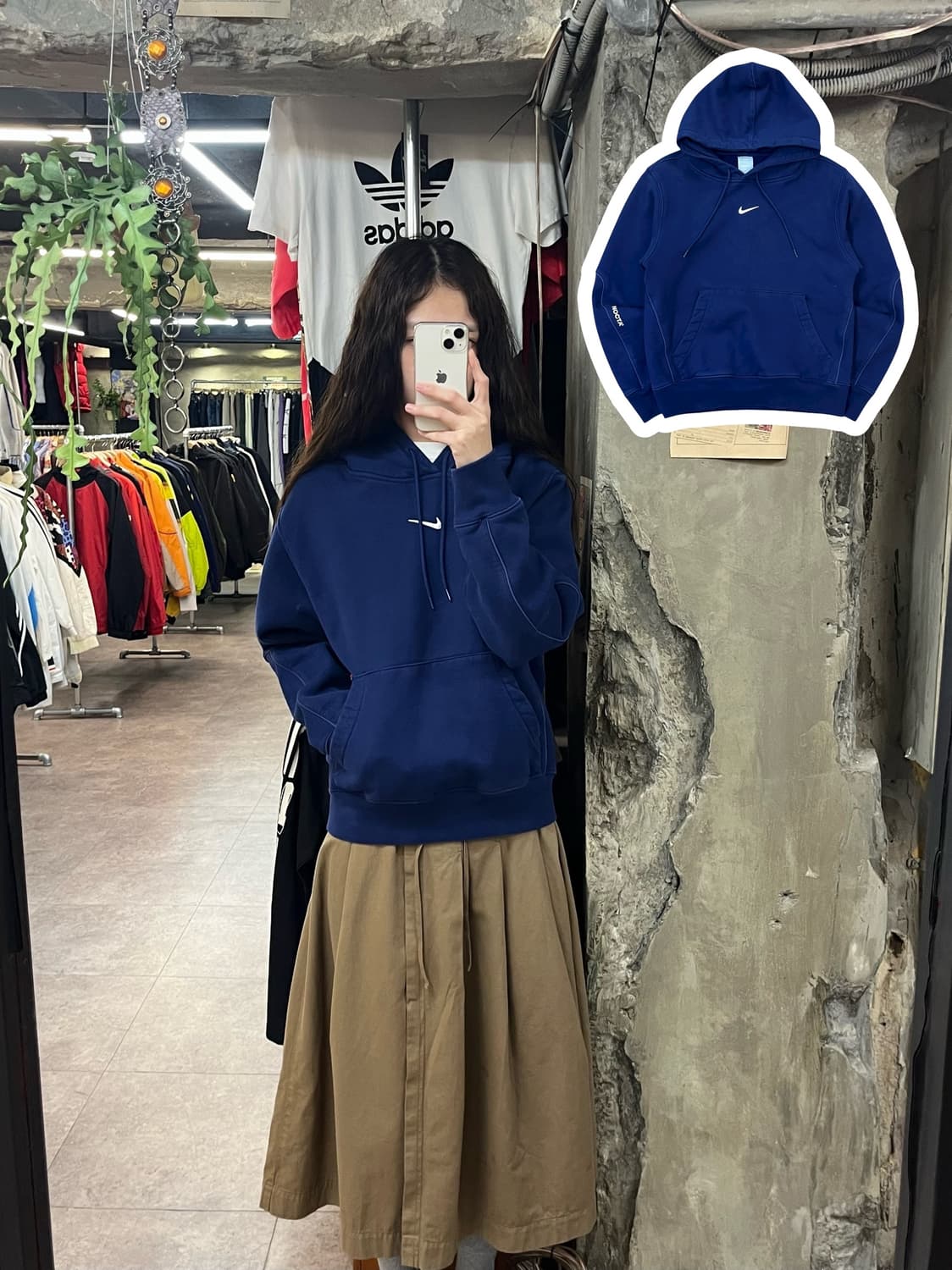 나이키X드레이크 녹타 카디널 스탁 에센셜 후드티 블루 S #csz1824 상품이미지1