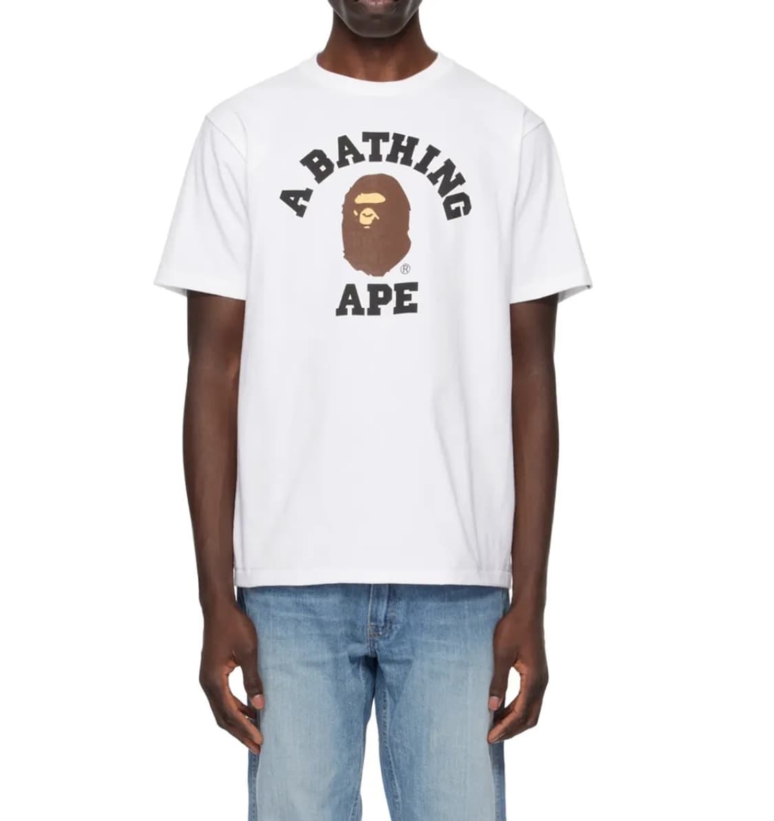 베이프 로고 프린트 티셔츠 화이트 XL 상품이미지2