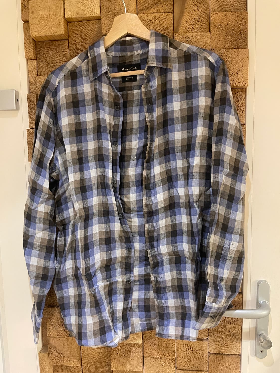마시모 두띠 체크 린넨셔츠 M 상품이미지1