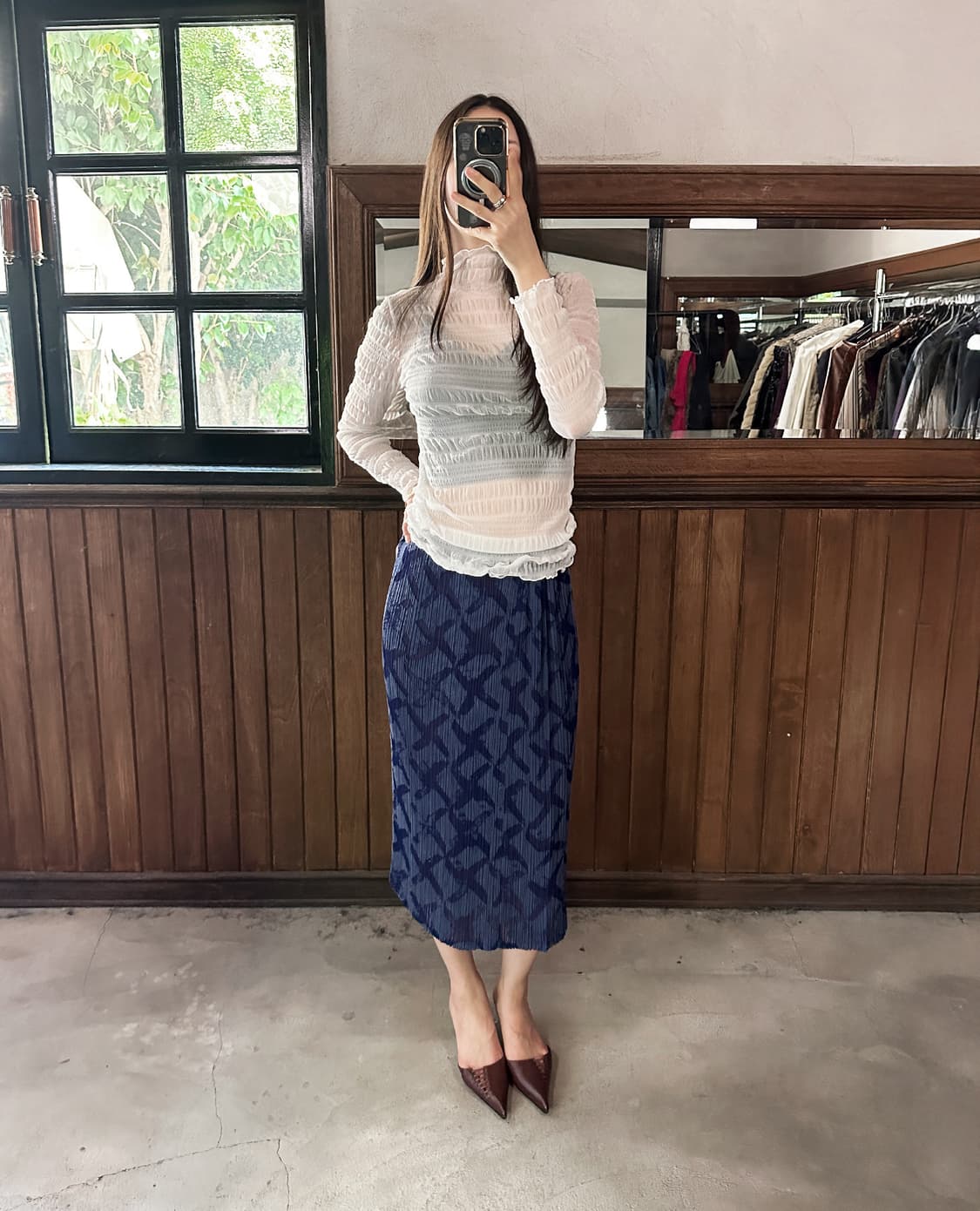 JPV ruffled sheer high-neck 상품이미지2