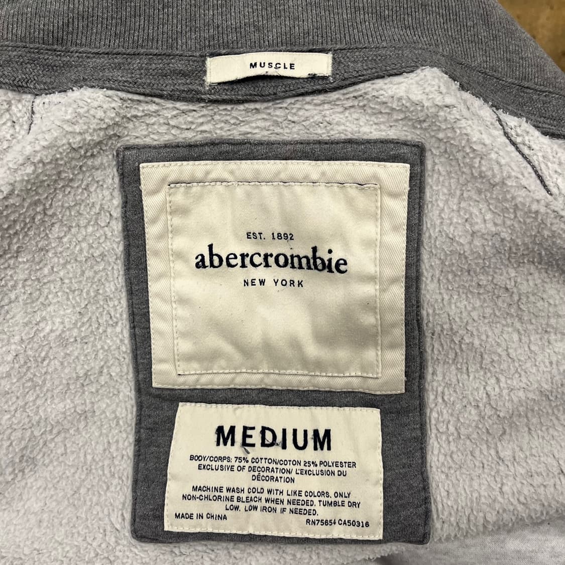 아베크롬비 그레이 트랙탑 면 코튼 집업  상품이미지5