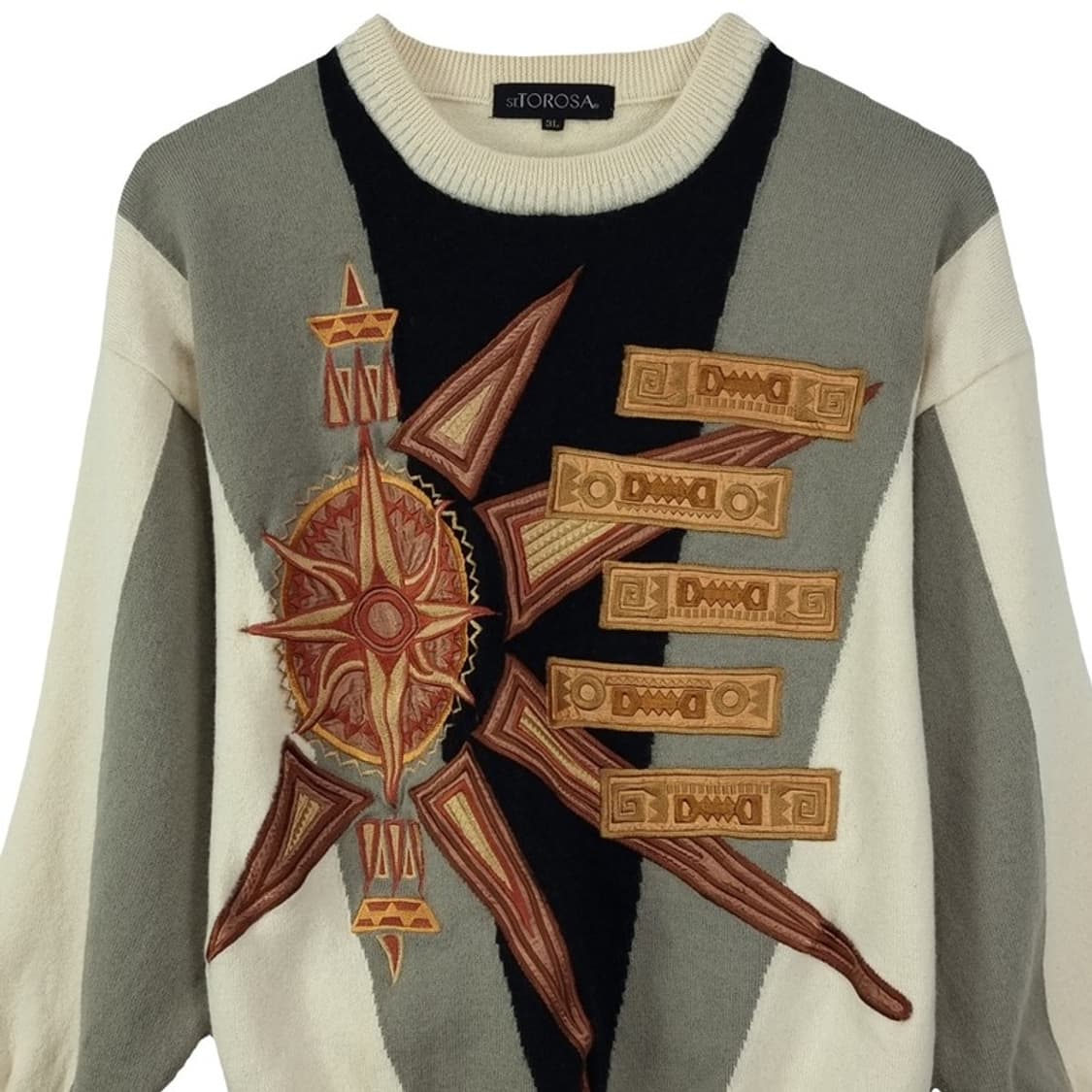 [일본빈티지] 에스닉 패턴 빈티지 루즈핏 니트 M18900 상품이미지4