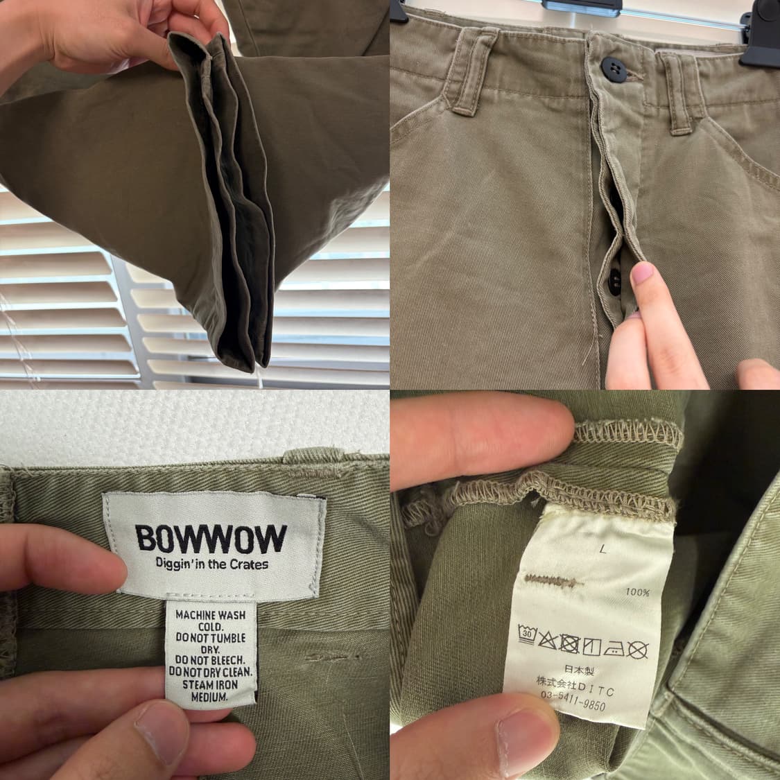 바우와우 Bowwow USN N-3 트윌 페인트 워싱 치노 팬츠 바지 L 상품이미지10