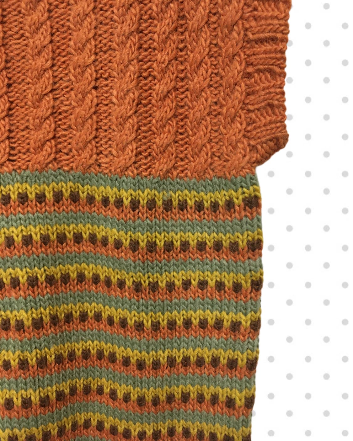 vintage cable stripe mix vest terracotta 상품이미지6