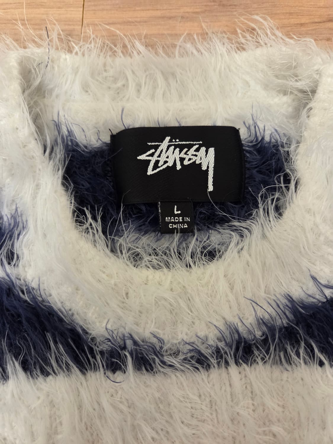 스투시 헤어리 스트라이프 크루 니트 L 상품이미지2