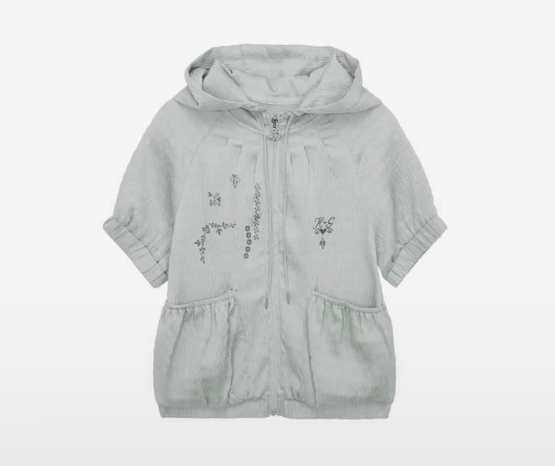 허그유어스킨 반팔후드집업 민트그레이 상품이미지1