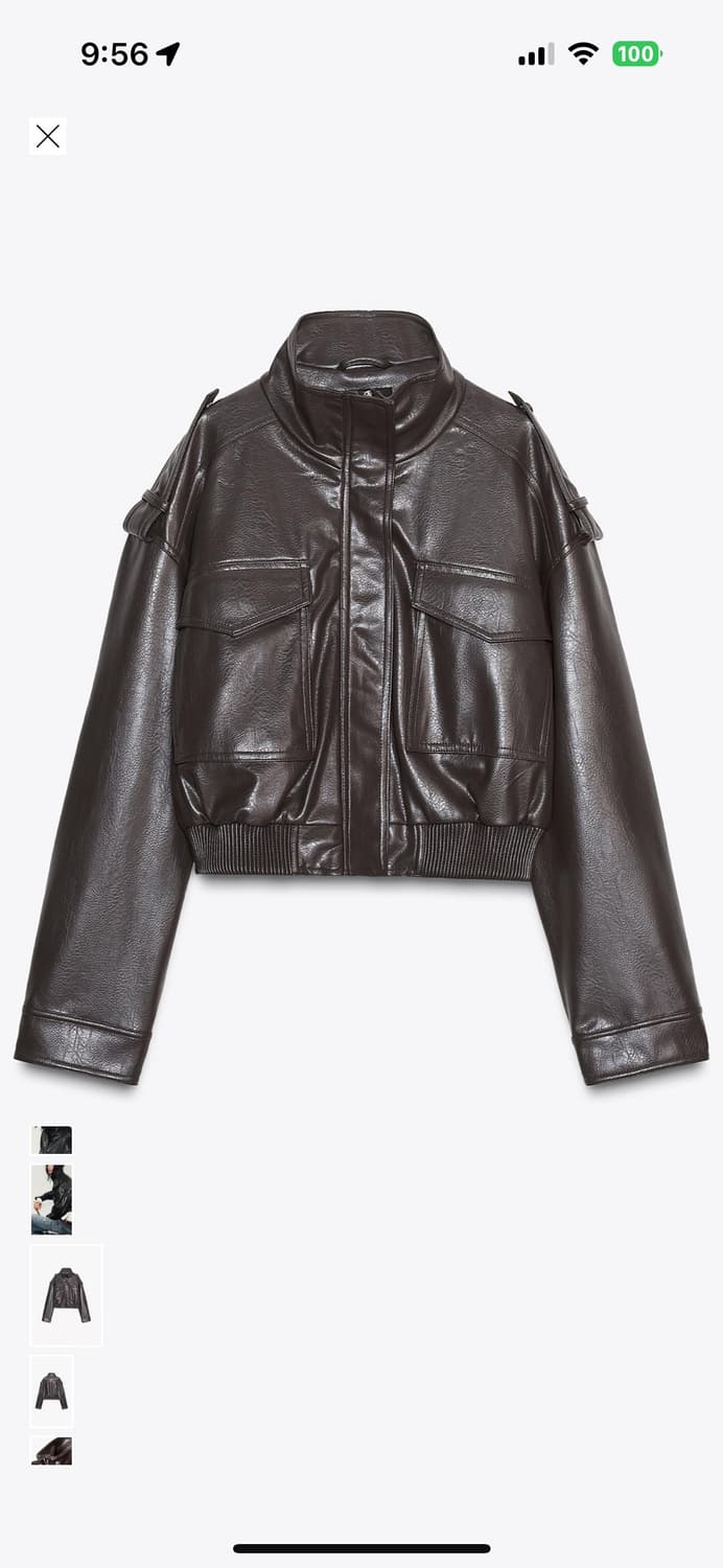 Zara 페이크 레더 쇼트 재킷 새제품 상품이미지7