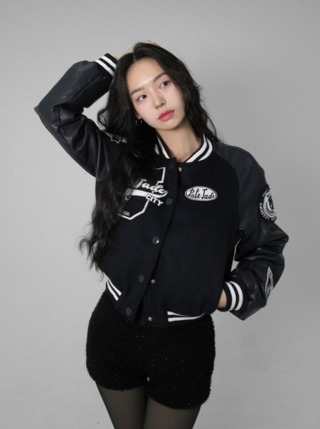 페일제이드(Pale Jade) 시티 바시티 자켓(네이비,밍크퍼 안감) 상품이미지1