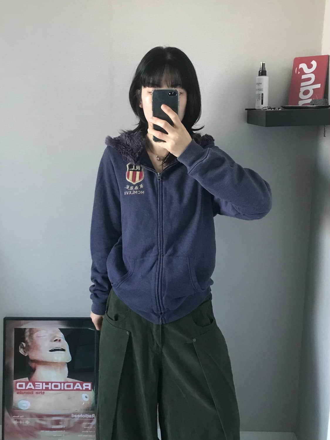 폴로 랄프로렌 진스 컴퍼니 성조기 울프죠 블루 후드집업 상품이미지1