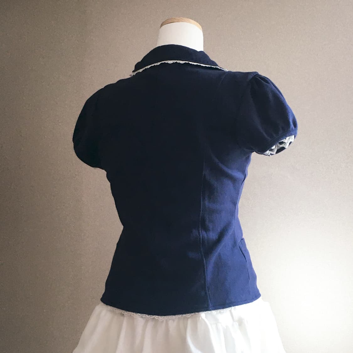 네이비 레이스 반팔자켓 상품이미지2