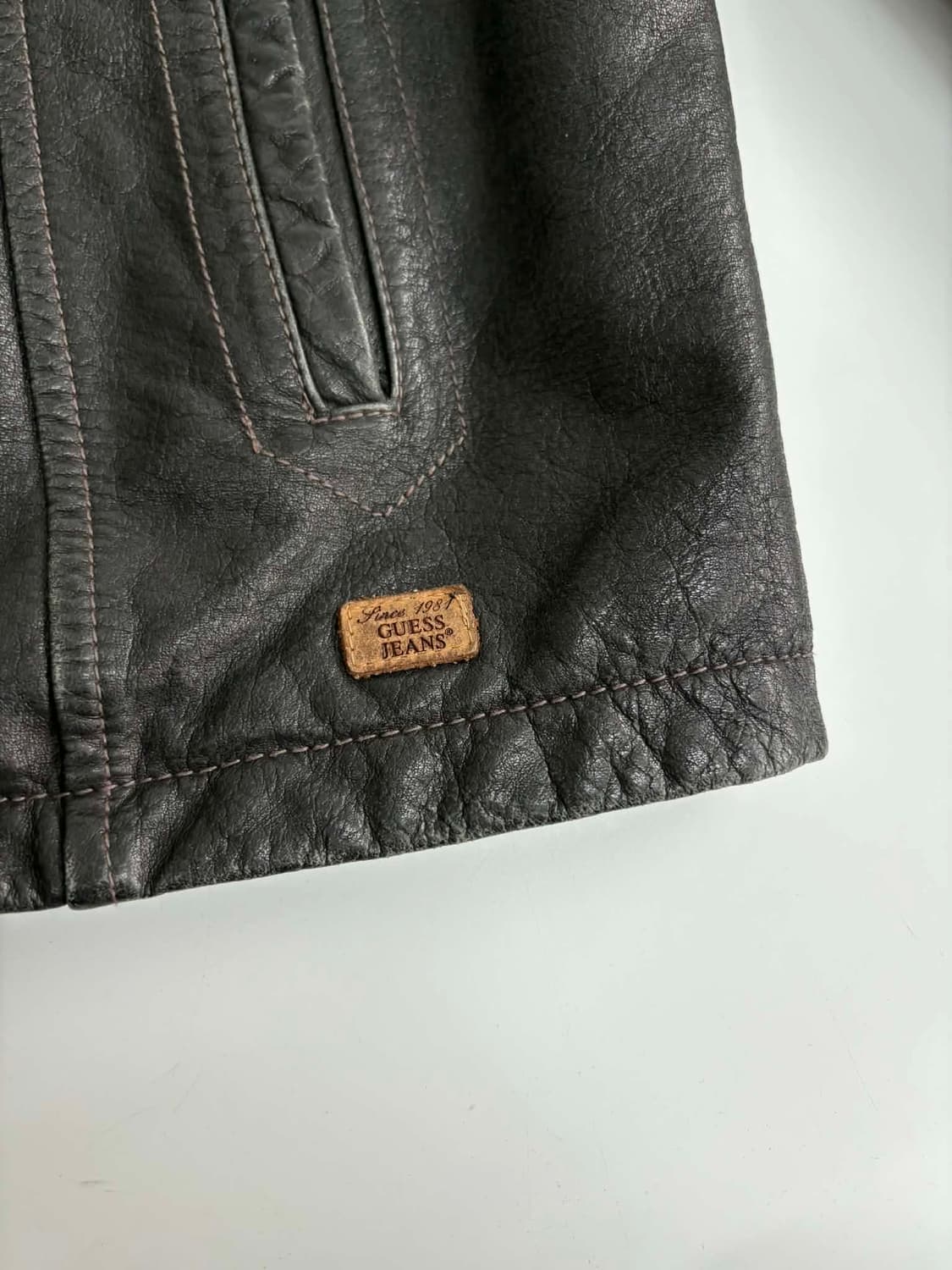 [100] 빈티지 게스 블랙 레더 집업 자켓 상품이미지8