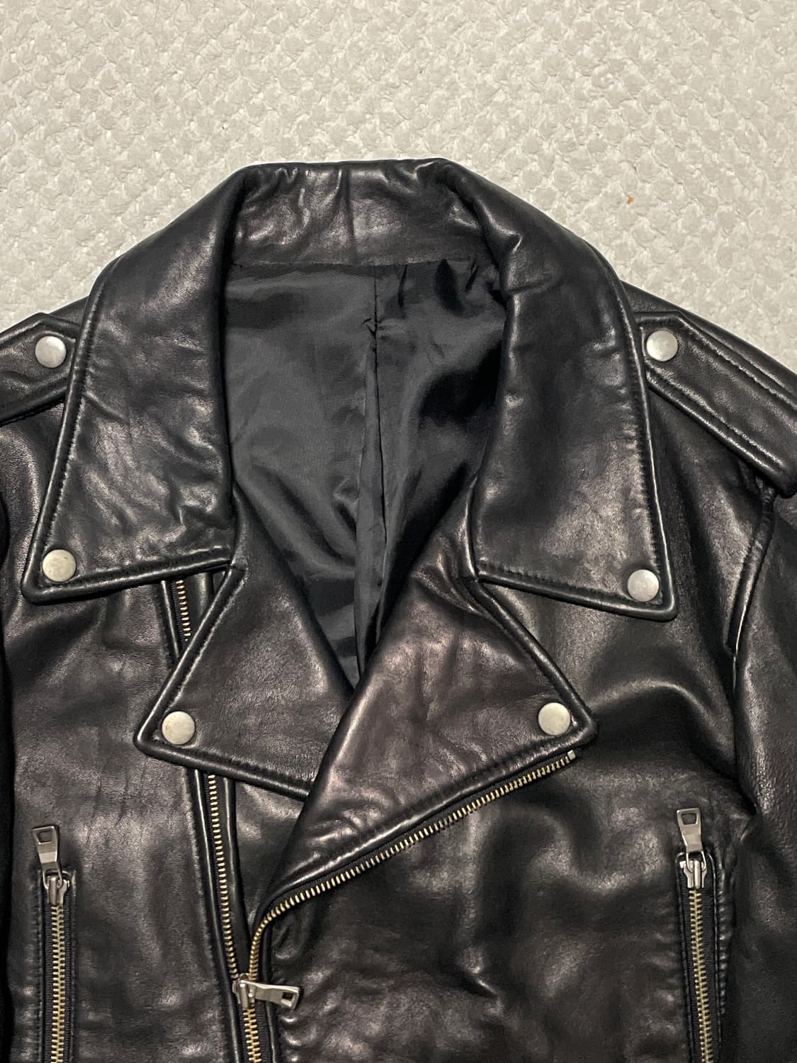 웨스턴 무드 이태리 램스킨 양가죽 클래식 레더 자켓 상품이미지4