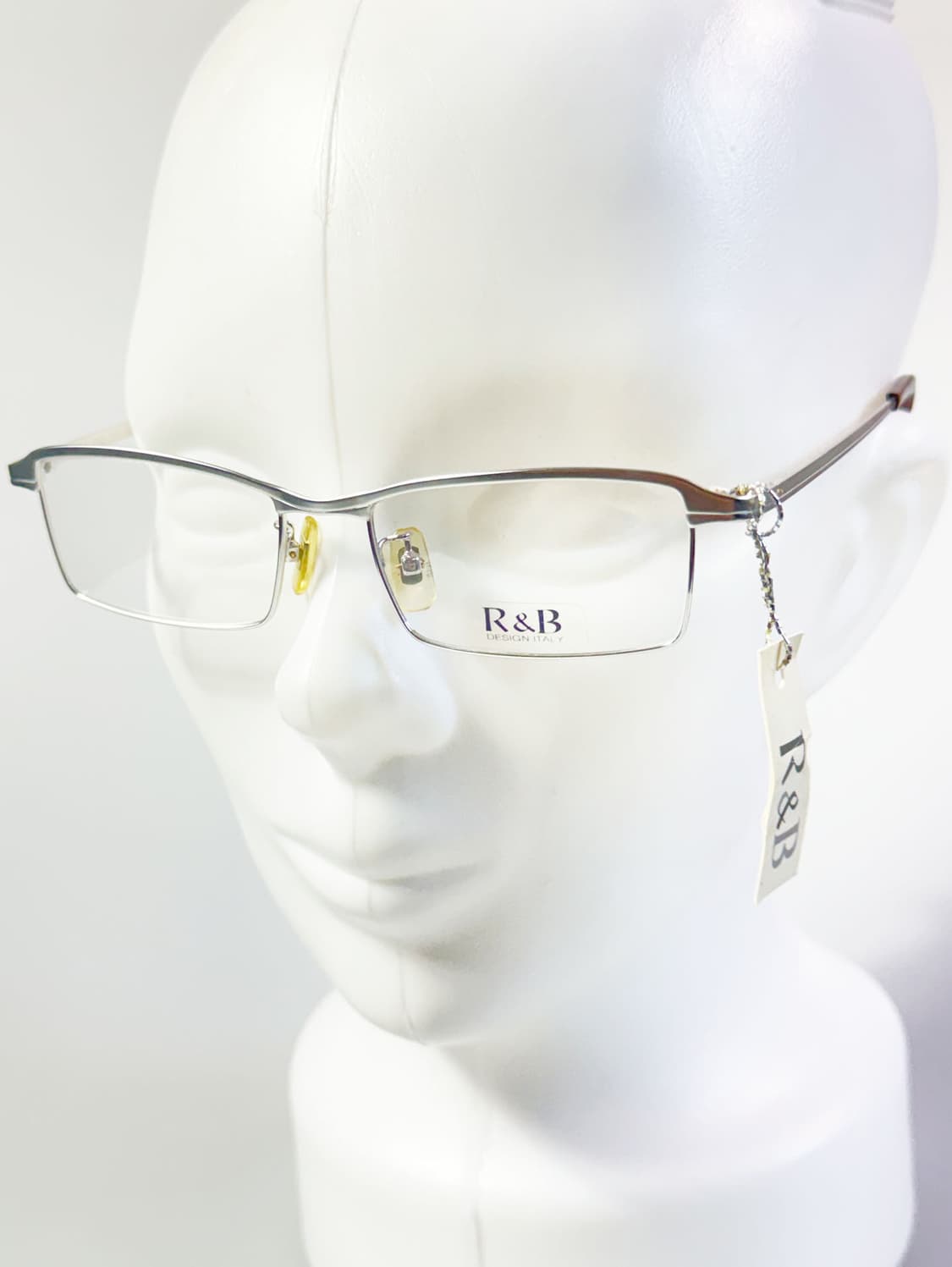 R&B EYEWEAR 실버 반무테 스퀘어 메탈 빈티지 안경 상품이미지8