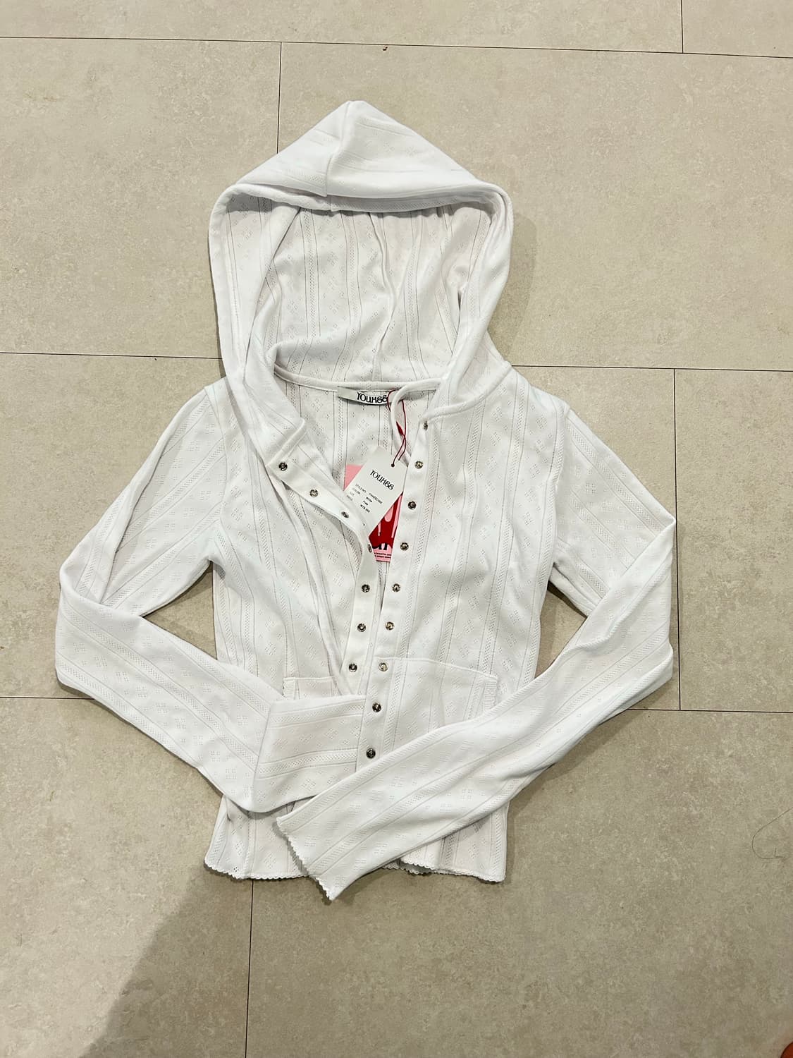 유희 아일렛 후드 화이트 상품이미지1