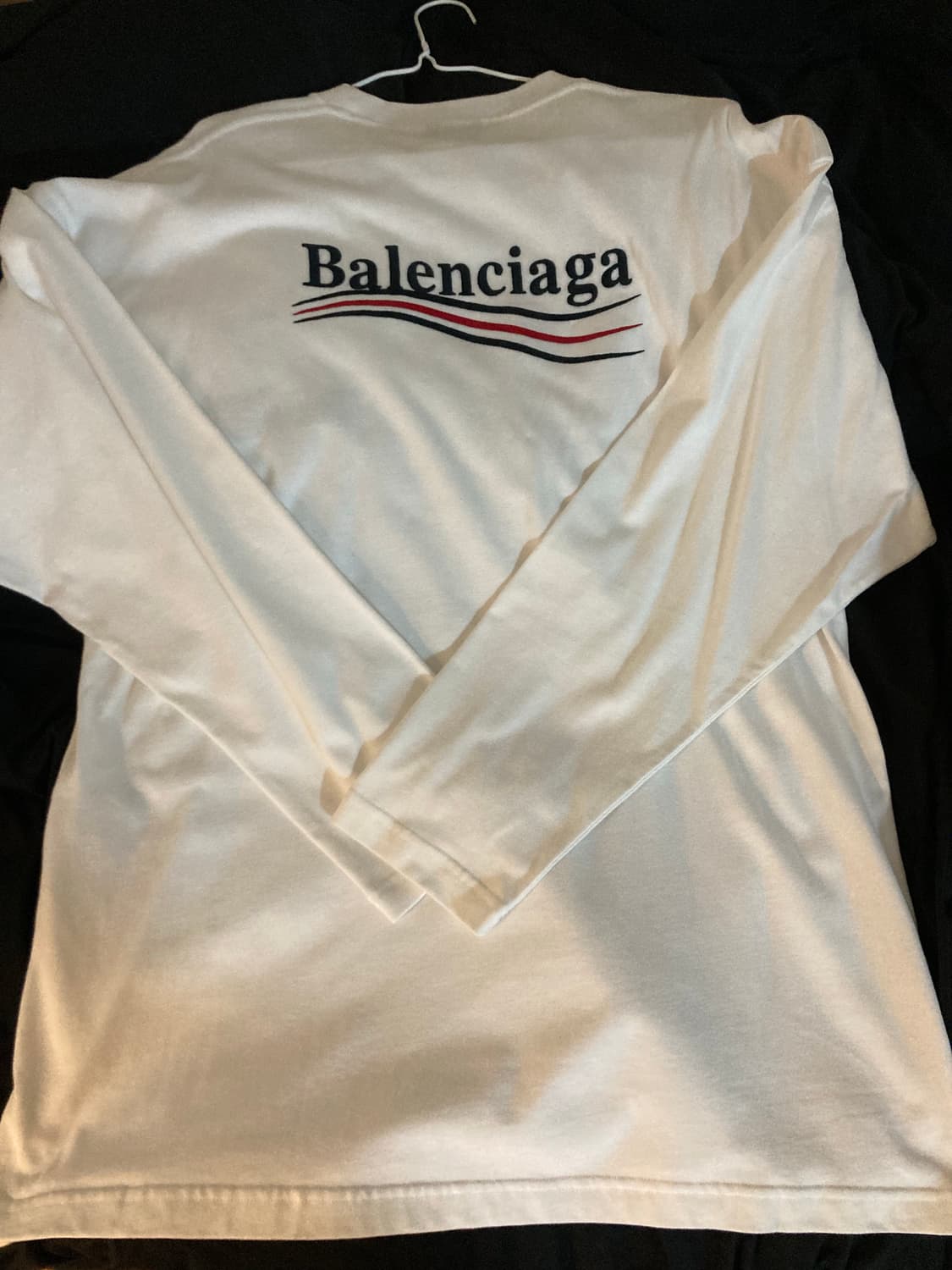 발렌시아가 기본 화이트 폴리티컬 롱슬리브 긴팔티셔츠 상품이미지4