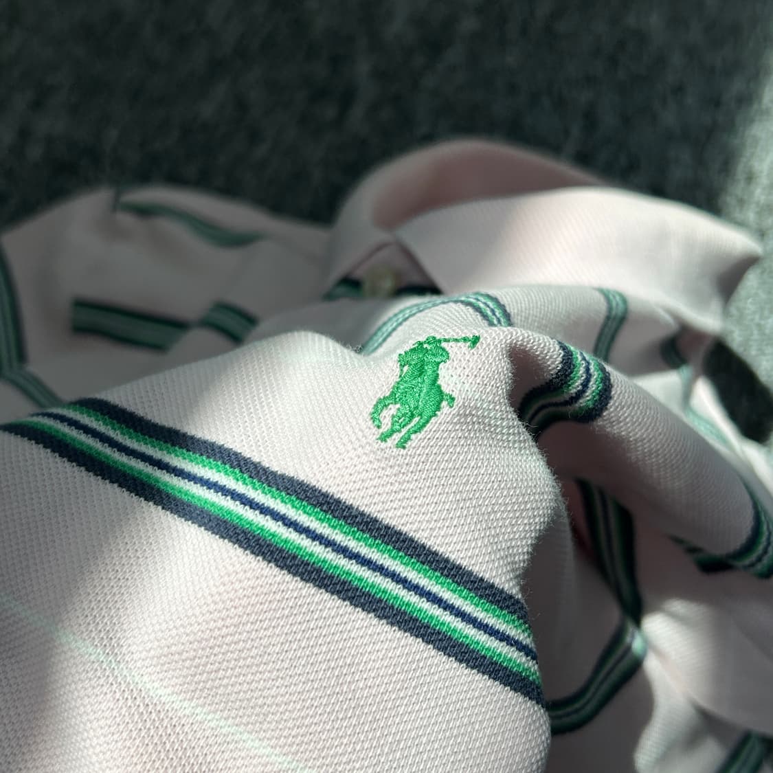 폴로 랄프로렌 핑크 스트라이프 반팔 카라티 상품이미지5