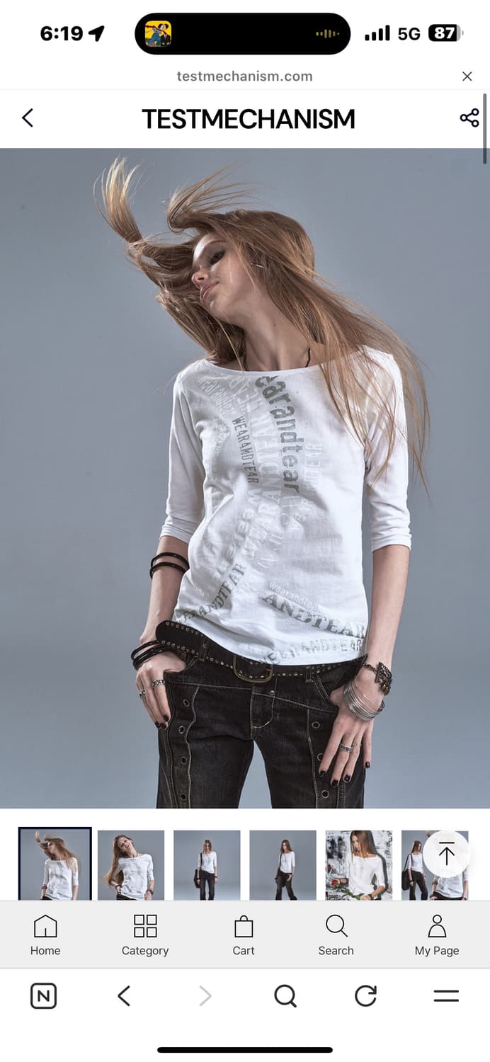 wearandtear / Sheer Cross sleeve top 상품이미지1