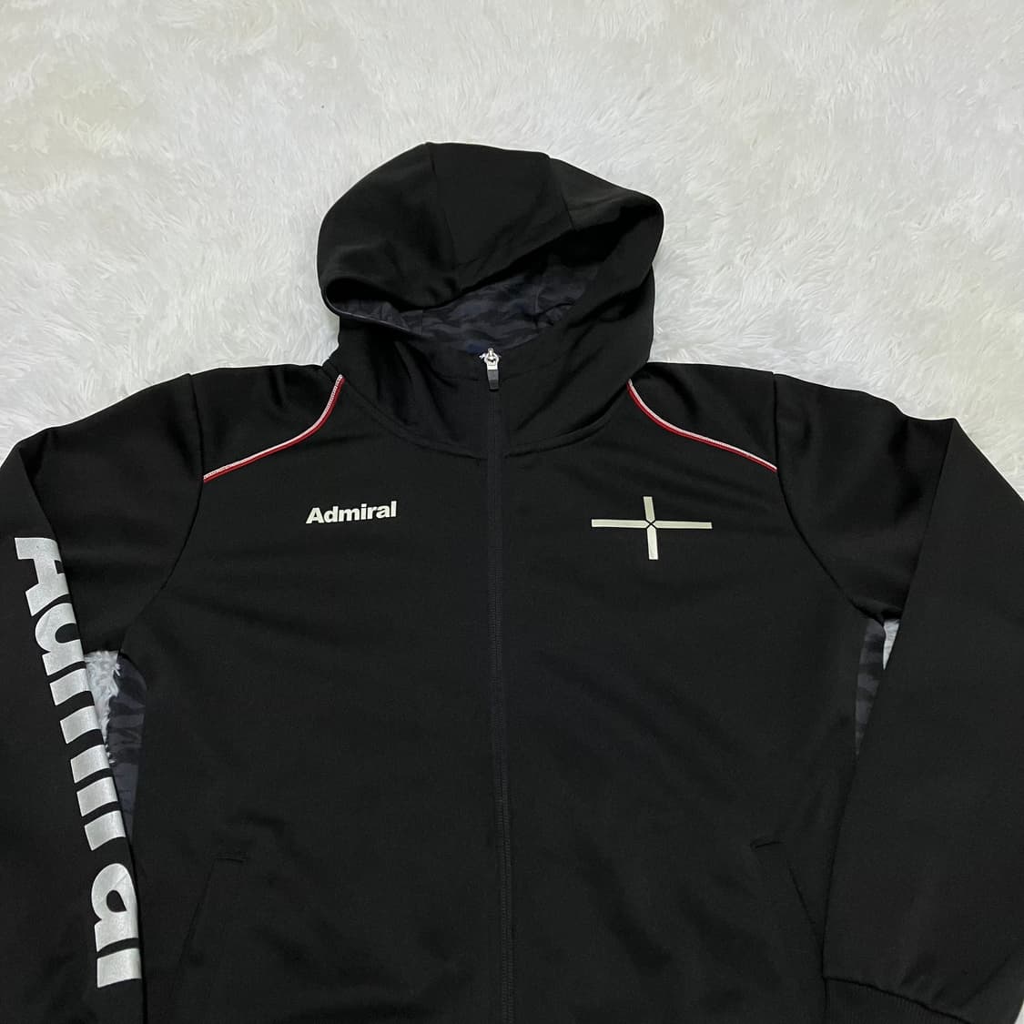 빈티지 어드미럴 블랙 밀리터리 후드 저지 864 y2k 스트릿 모리 갸루 상품이미지5