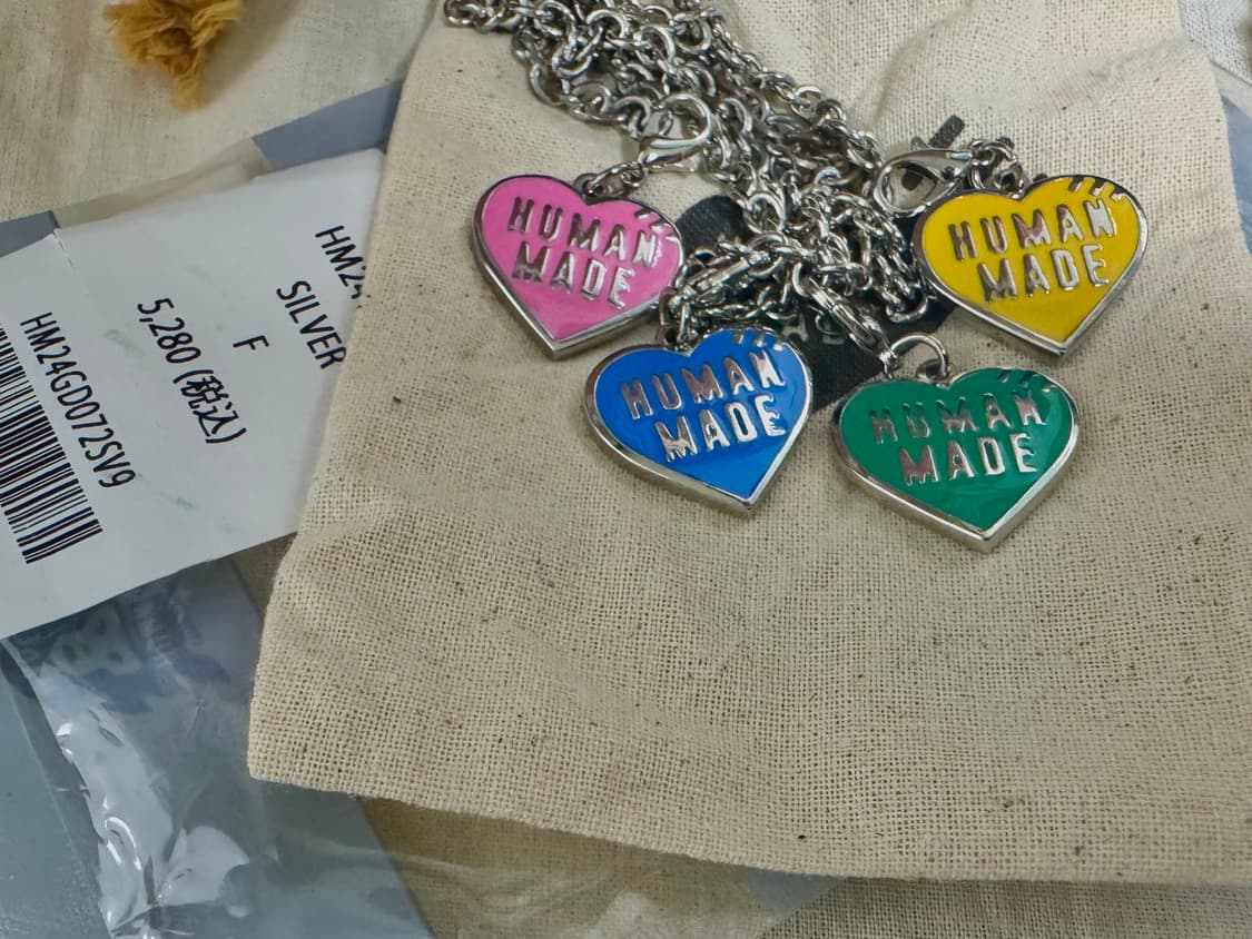 휴먼메이드 파이브 하트 목걸이 실버 상품이미지1