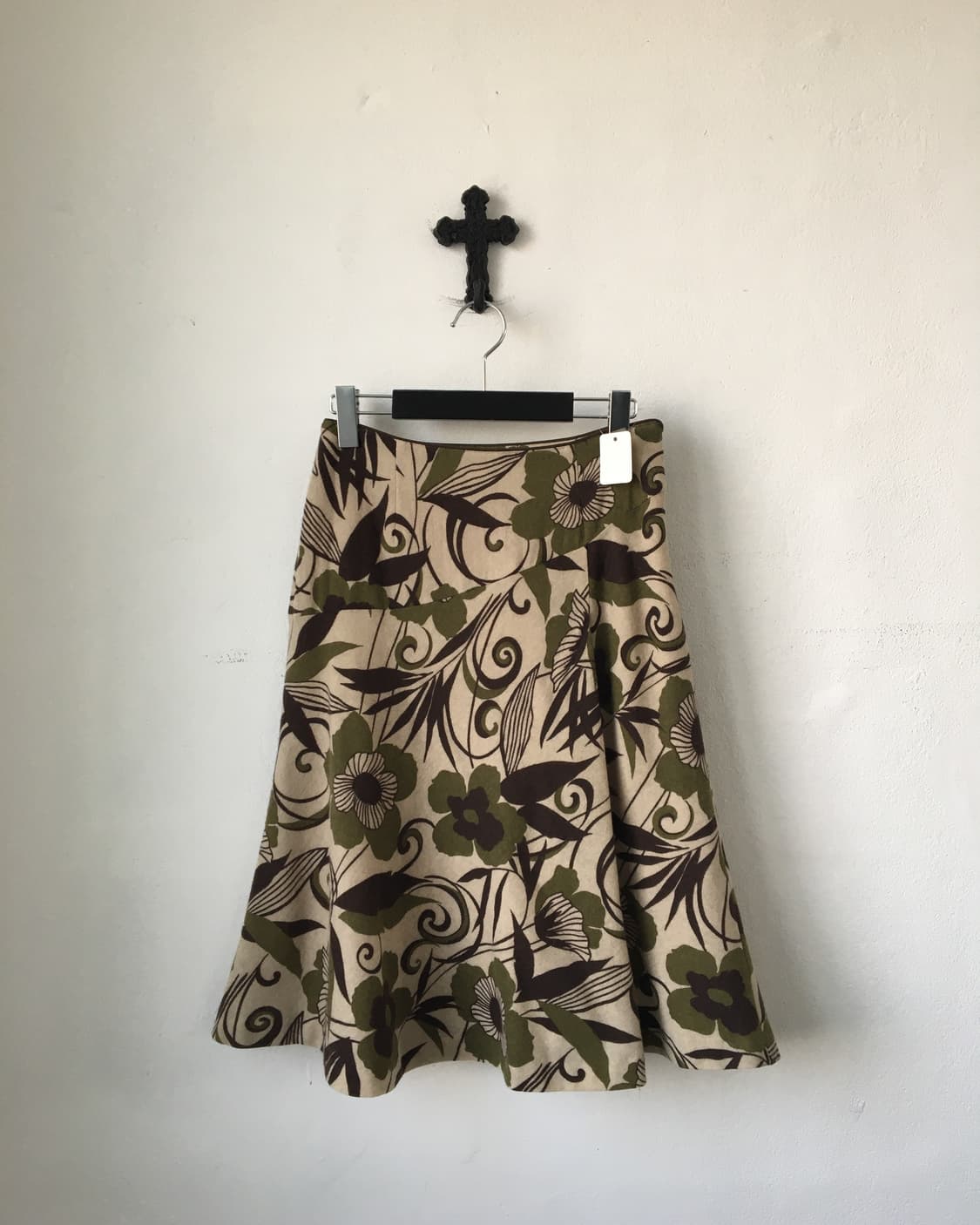 Pattern velour skirt 상품이미지1