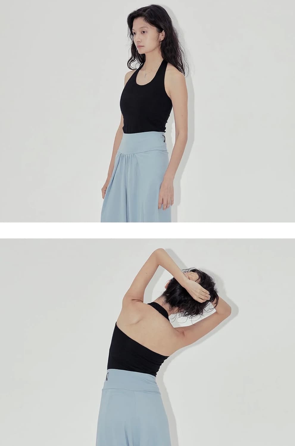 무브웜 홀터넥 탑 블랙/크림 각 3만원, 같이55000원 상품이미지3