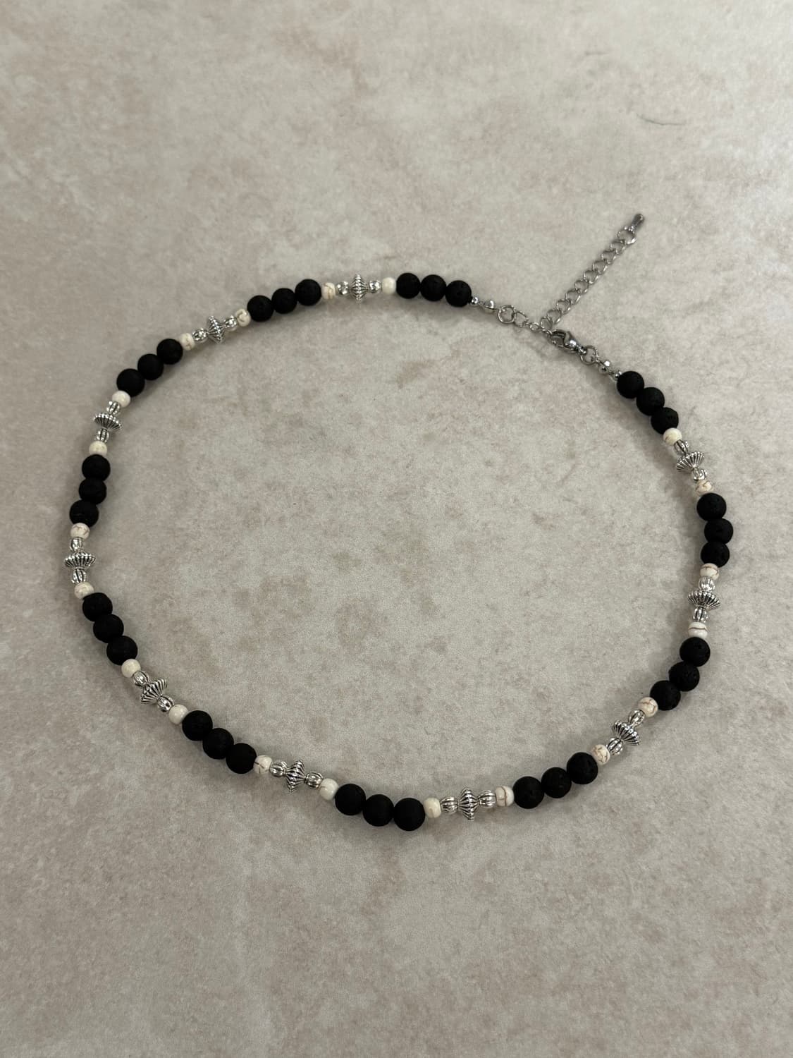 화산석 실버포인트 레이어드 목걸이 상품이미지1